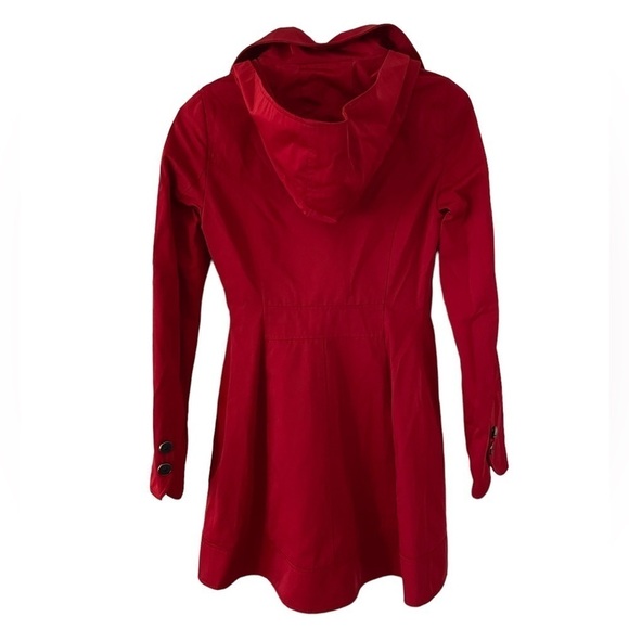 Soia and Kyo Red Hooded Trench Coat Rain Coat XXS - Picture 7 of 11